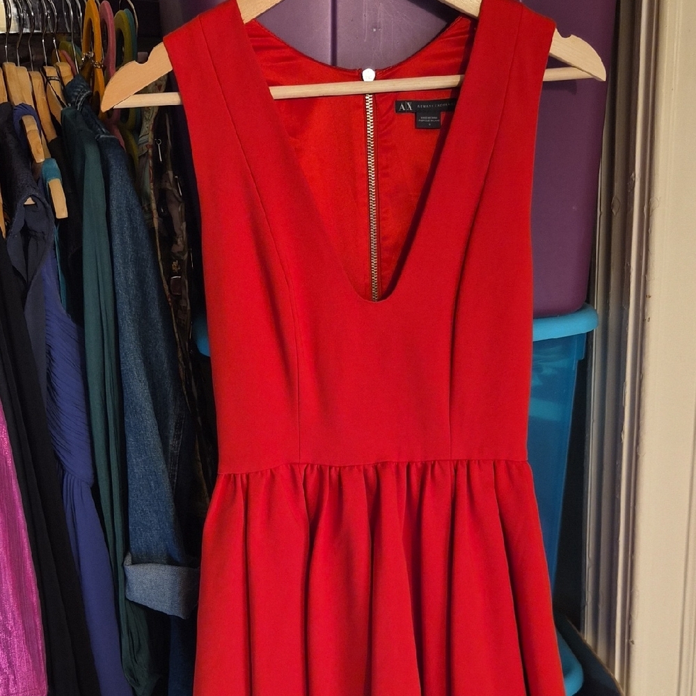 Armani Exchange Red Backless Dress